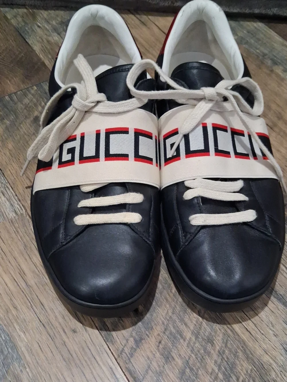 Men's Gucci Ace Stripe Leather Black, Red